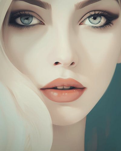 Modern portret, close-up illustratie