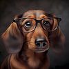 The dachshund with glasses by Mysterious Spectrum