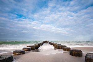 Buhnen an der Küste der Ostsee
