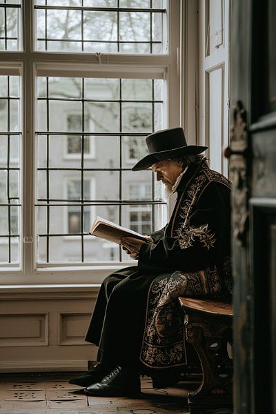Porträt Mann im Stil von Vermeer von Karina Brouwer