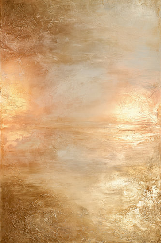 Champagne Abstract Schilderij – Dromerig Licht
