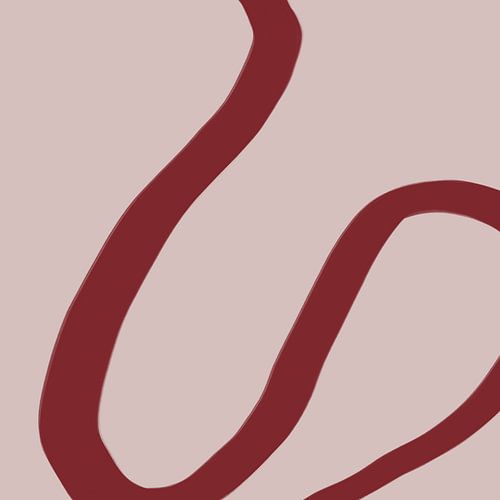 Abstracte minimalistische lijntekening in heldere pastelkleuren. Rood op roze.