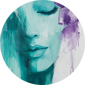 Vrouw Portret in Sluier van Stilte Abstracte Sereniteit