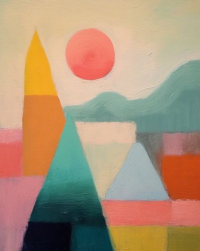 Abstrakte Landschaft in Pastellfarben