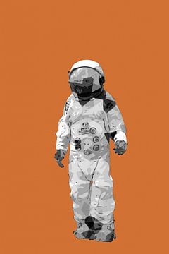 Spaceman AstronOut (oranje en wit) van Gig-Pic by Sander van den Berg