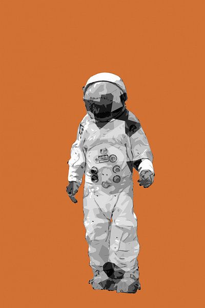 Spaceman Astronout (orange und weiß) von Gig-Pic by Sander van den Berg