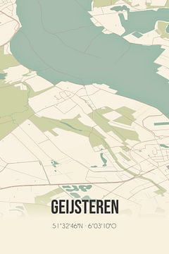 Vintage landkaart van Geijsteren (Limburg) van MijnStadsPoster