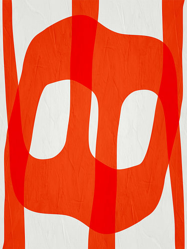 Minimalist abstract art featuring organic shapes in warm, colourful tones.