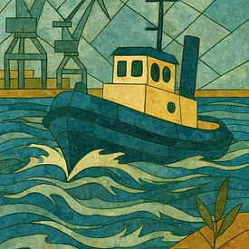 Voyage en tracteur à travers la géométrie du verre sur Sabine Wagner