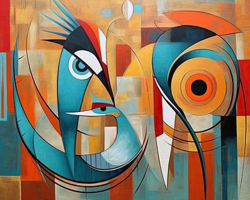 Schilderij abstracte vogels van ARTEO Schilderijen