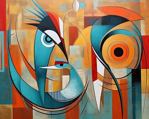 Abstrakte Vögel malen