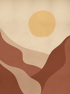Burnt Orange Mountain Landscape