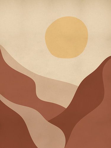 Burnt Orange Mountain Landscape