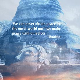 Buddha hoofd & Quote von Misja Vermeulen