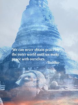 Buddha hoofd & Quote by Misja Vermeulen