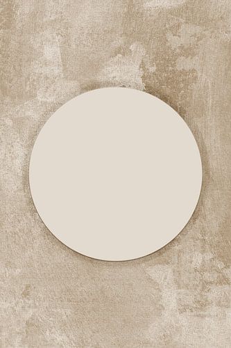 Abstracte Zen kunst. Ikigai, maan en zon. Japanse stijl in aardetinten