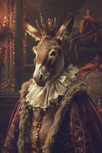 Koninklijke ezel - Barok dierenportret