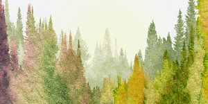 Aquarell Herbstwald von Kirtah Designs