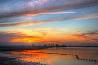 Zonsondergang Palendijk Eemmeer bij Spakenburg by Watze D. de Haan thumbnail
