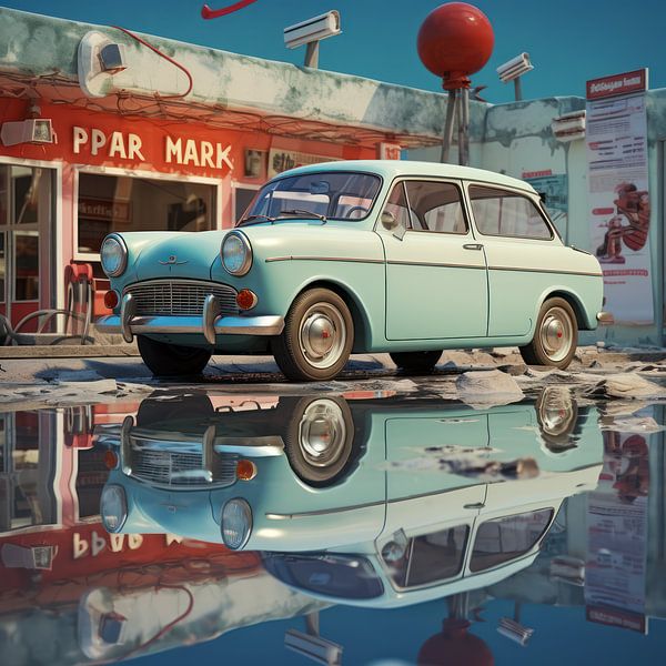 Oldtimer blauer Trabant 03 von Ellen Reografie