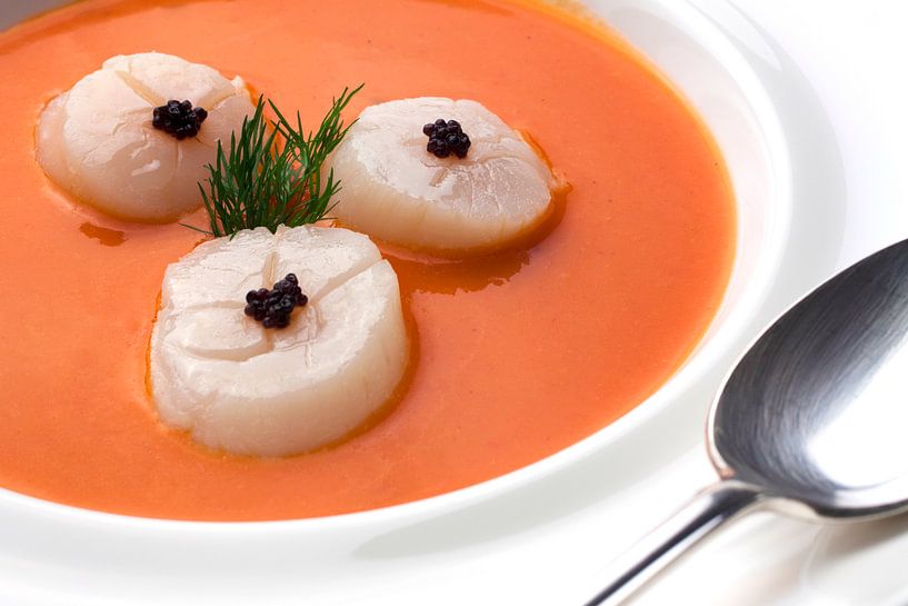 Delicious lobster soup with scallops by Henny Brouwers