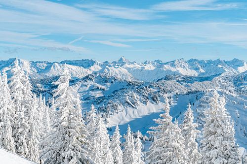 Winteruitzicht op de Hochvogel en de Allgäuer Alpen