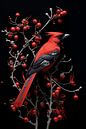 Pestvogel in Rood en Zwart van Karina Brouwer thumbnail