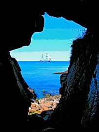 Cave and ship by Leopold Brix