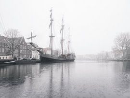 Haarlem: Tallship the Soeverijn in fog. by OK-ART