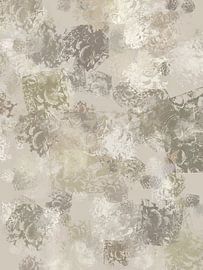 Clouds and flowers beige von Gabi Hampe