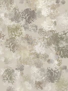 Clouds and flowers beige