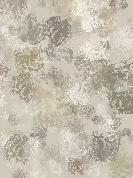 Clouds and flowers beige by Gabi Hampe