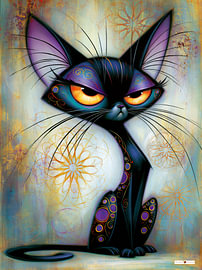 Boze zwarte kat / poes