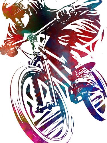 BMX biker sport art white #bike #bicycle