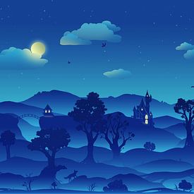 Sprookjesland bij nacht van Petra van Berkum