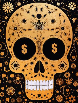 The Golden Dollar Skull | Pop Art by Frank Daske | Foto & Design