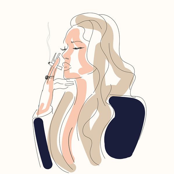 Smoking woman by Nine Revius
