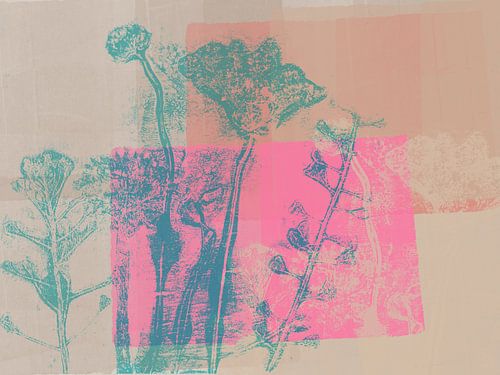 Flowers in soft pastel and neon colors by Dina Dankers