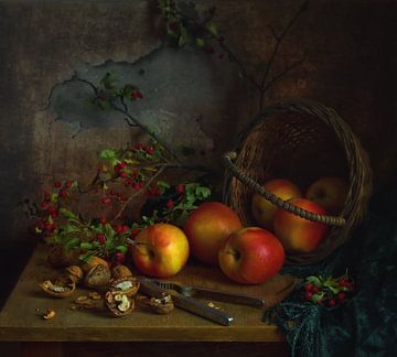 stilleven met appels en noten van Mykhailo Sherman
