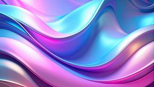 Blaue Seide mit Farben und Wellen