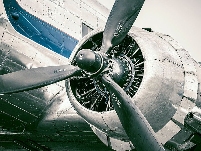 Vintage Douglas DC-3 vliegtuig propeller van Sjoerd van der Wal Fotografie