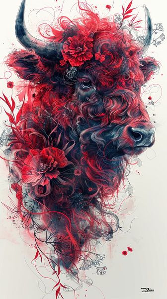 alcohol ink - highlander/cow/bison/bull by Gelissen Artworks