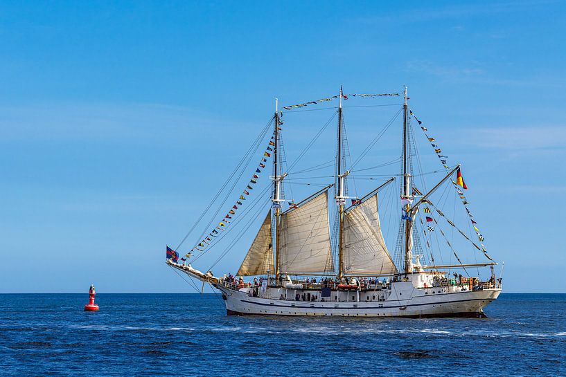 Segelschiffe auf der Ostsee während der Hanse Sail in Rostock von Rico Ködder