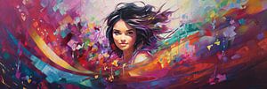Peinture abstraite colorée - Selena Gomez sur Surreal Media