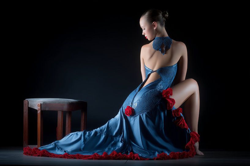 Frau mit Blumen von Egon Zitter