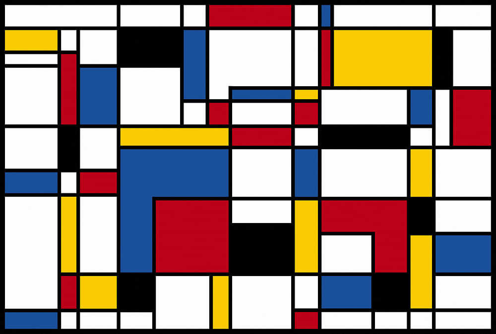 Complete Mondrian　Piet Mondrian Composition II Piet Mondrian by Marion Tenbergen on canvas, poster