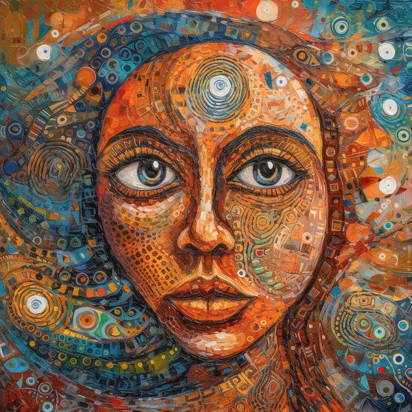 Vrouwengezicht surrealistisch van Bert Nijholt