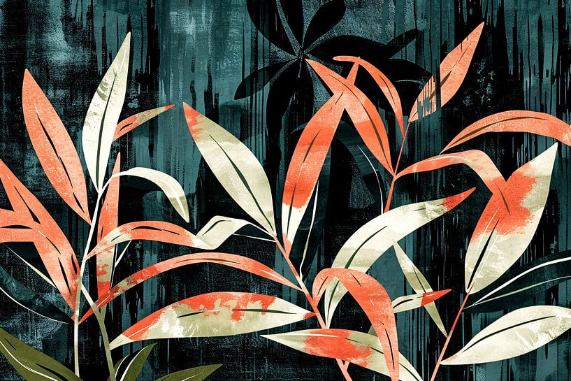 Imprimé botanique moderne feuilles par Imperial Art House