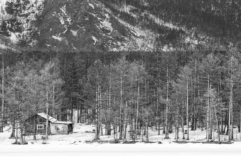 Huisje in het Siberische woud von Michèle Huge