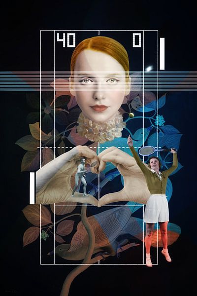 Lola, Love Game (1 van 4) zwart, blauw, brons, koper, aqua, mosgroen van Blikstjinder by Betty J